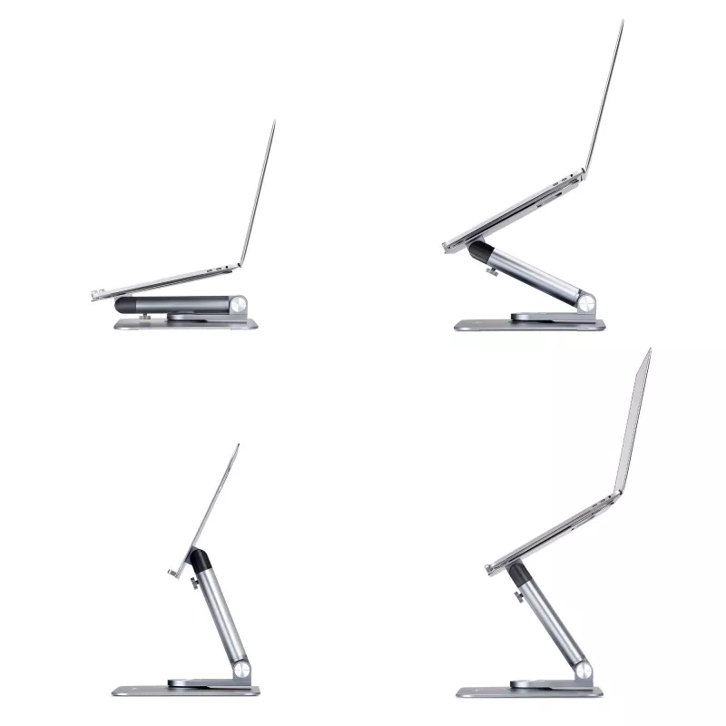 StarTech.com Teleskopiskais klēpjdatora statīvs, 360° grozāma pamatne, rotējošs datora pacēlājs galdam, regulējams augstums un slīpums, maks. 5 kg, alumīnija konstrukcija, pārnēsājams dizains