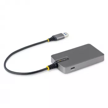 StarTech.com 4 portu USB-A centrmezgls, 5Gbps, barots no kopnes, USB-A uz 4x USB-A ar USB-C papildu barošanas ieeju, 30cm kabelis, pārnēsājams galda/klēpjdatora centrmezgls