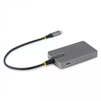 StarTech.com 4 portu USB-C centrmezgls, 5Gbps, barots no kopnes, USB-C uz 4x USB-A ar USB-C papildu barošanas ieeju, 30cm kabelis, pārnēsājams galddatora/klēpjdatora USB centrmezgls