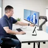 StarTech.com Galda stiprinājums diviem monitoriem ar šķērsstieni, līdz 27 collu ekrāniem, VESA 75x75/100x100, maks. 15 kg, C-skava, pilnībā artikulējošs, mehāniskā atspere, TAA