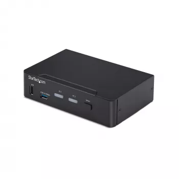 StarTech.com 2-Port DisplayPort KVM slēdzis, 4K 60Hz, DP 1.2, EDID pārvaldība, 2-Port USB 3.0 Hub, 4x USB HID Porti, TAA atbilstošs