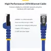StarTech.com 3m zils CAT8 Ethernet kabelis, bezķēdes RJ45, 25G/40G, 2000MHz, 100W PoE++, S/FTP, 26AWG tīrs varš, LSZH, ekranēts tīkla vads ar stresa mazinātājiem, individuāli testēts