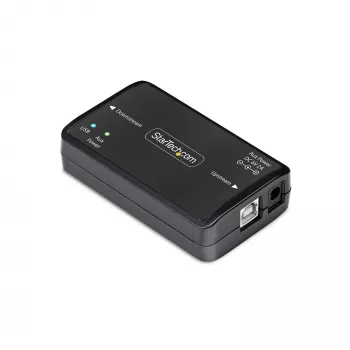 StarTech.com USB galvaniskais izolators, līdz 6 kV, elektriskā trokšņa izolators, IP40, DIN sliedes stiprinājums, izolēts jaudas filtrs, USB 2.0/1.1, 5V/250mA, Plug-and-Play, TAA