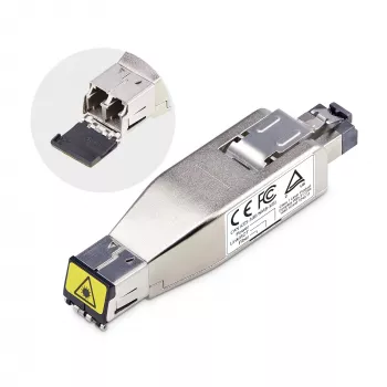 StarTech.com Gigabita šķiedras uz RJ45 Ethernet tīkla pārveidotājs, optiskais vienmodas 10km/daudzmodu 800m, PoE barots, kompakts dizains, metāla korpuss, mikro mini, TAA