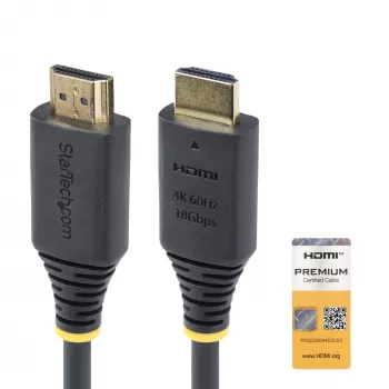 StarTech.com 2m Premium Certified HDMI 2.0 kabelis, 4K 60Hz/1440p 144Hz, HDR10/HDCP 2.2/ARC, 18Gbps, UHD HDMI kabelis TV/monitoram, TPE apvalks