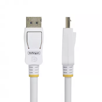 StarTech.com 1,8m balts VESA sertificēts DisplayPort 1.2 kabelis, 4K 60Hz, 21.6Gbps, ar fiksējošiem savienotājiem