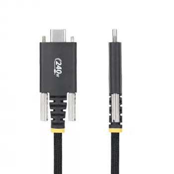 StarTech.com USB-C uzlādes kabelis 3m, sānu skrūvju fiksācija, 240W (5A) PD EPR, USB 2.0, izturīgs