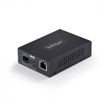StarTech.com 10GbE SFP+ šķiedras mediju pārveidotājs, 10 Gigabit Ethernet RJ-45 uz 10GBASE-X SFP+, vienmoda, daudzmoda, 16K džumbru kadri, TAA atbilstošs