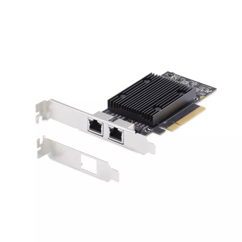 StarTech.com 2-Port PCIe 10Gb Ethernet tīkla karte, 10GbE tīkla interfeisa karte, Broadcom BCM57416 mikroshēmojums, Divi RJ45 10GBase-T/Gigabit, NIC karte, TAA