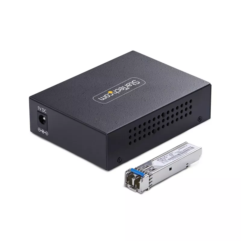 StarTech.com Gigabit Ethernet vara-uz-šķiedru pārveidotājs, SM LC, 20km, 10/100/1000 Mbps, RJ45 uz LC, pilns metāls, 9K Jumbo Frames, TAA atbilstošs