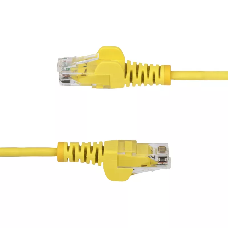 StarTech.com 1.5m Dzeltena Tievā CAT6 Ethernet Kabelis, Bezakšu, 100W PoE, UTP, LSZH, 28AWG Tīrs Vara Stieples, Tievā RJ45 Tīkla Pagarinātājs ar Sprieguma Atslodzēm, Individuāli Testēts