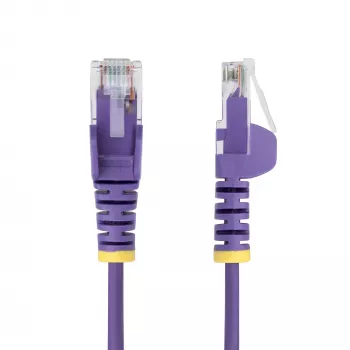 StarTech.com 1,5m Purpura Plāns CAT6 Ethernet Kabelis, Bezāķīgs, 100W PoE, UTP, LSZH, 28AWG Tīrs Vara Stieple, Plāns RJ45 Tīkla Savienojuma Vads ar Sprieguma Aizsardzību, Individuāli Testēts