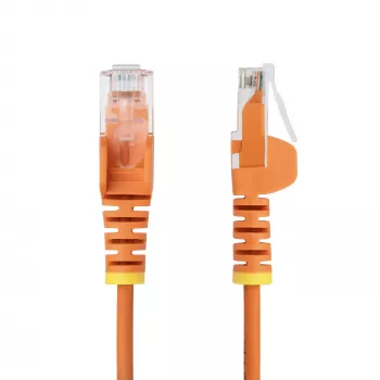 StarTech.com 3m Oranžs Plāns CAT6 Ethernet Kabelis, Bezķēdes, 100W PoE, UTP, LSZH, 28AWG Tīrs Vara Vads, Plāns RJ45 Tīkla Savienojuma Kabelis ar Sprieguma Atslodzēm, Individuāli Testēts
