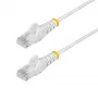 StarTech.com 50 cm balts plānais CAT6 Ethernet kabelis, bezāķu, 100W PoE, UTP, LSZH, 28AWG tīra vara stieple, plāns RJ45 tīkla savienojuma vads ar sprieguma mazinātājiem, individuāli testēts