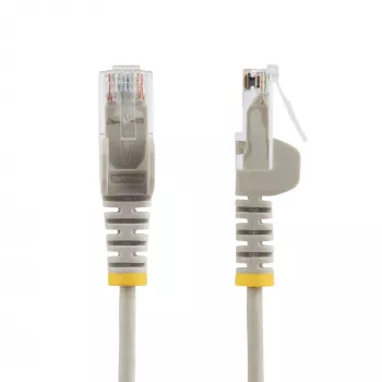 StarTech.com 5m Pelēks Plāns CAT6 Ethernet Kabelis, Bezāķu, 100W PoE, UTP, LSZH, 28AWG Tīrs Vara Vads, Plāns RJ45 Tīkla Pievienošanas Vads ar Sprieguma Atvieglojumiem, Individuāli Testēts