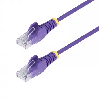 StarTech.com 50cm Purple Slim CAT6 Ethernet kabelis, bezķērīgs, 100W PoE, UTP, LSZH, 28AWG tīra vara stieple, plāns RJ45 tīkla savienojuma vads ar sprieguma atslogotājiem, individuāli pārbaudīts