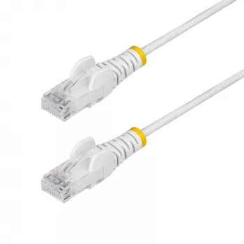 StarTech.com 5m Balts Plāns CAT6 Ethernet Kabelis, Bezķepurs, 100W PoE, UTP, LSZH, 28AWG Tīra Vara Stieple, Plāns RJ45 Tīkla Savienojuma Vads ar Sprieguma Atslodzēm, Individuāli Testēts