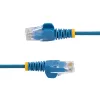 StarTech.com 15m Zils Tievais CAT6 Ethernet Kabelis, Bezķēdes, 100W PoE, UTP, LSZH, 28AWG Tīrs Vara Vads, Tievais RJ45 Tīkla Savienojuma Kabelis ar Slodzes Atslodzītājiem, Individuāli Testēts