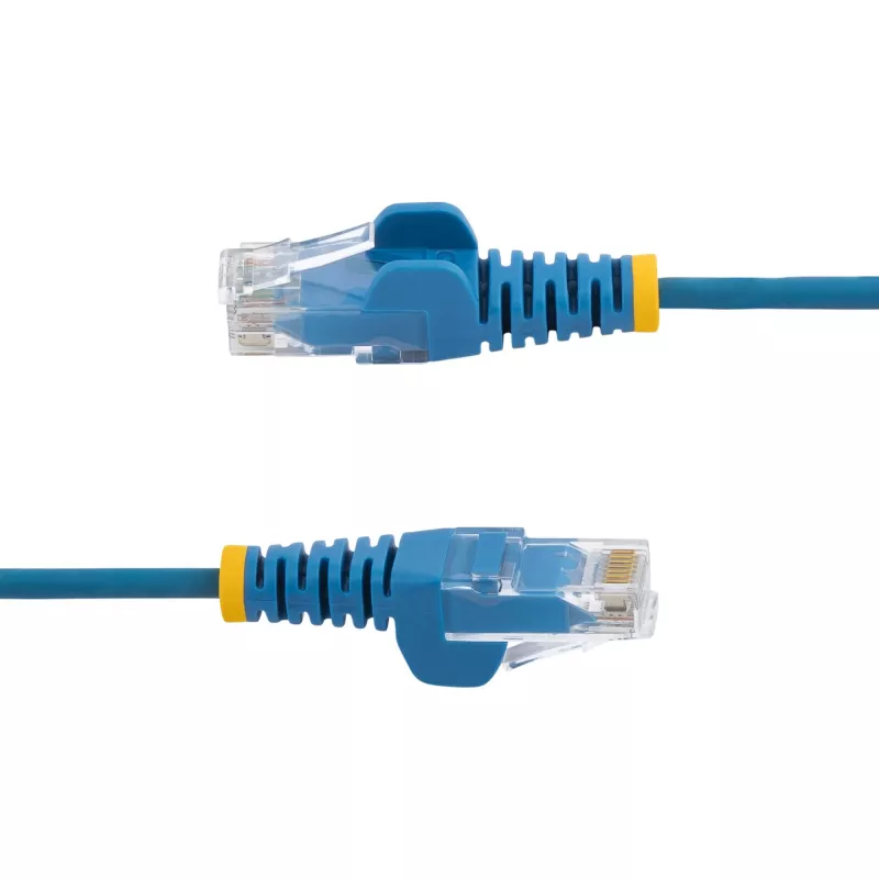 StarTech.com 15m Zils Tievais CAT6 Ethernet Kabelis, Bezķēdes, 100W PoE, UTP, LSZH, 28AWG Tīrs Vara Vads, Tievais RJ45 Tīkla Savienojuma Kabelis ar Slodzes Atslodzītājiem, Individuāli Testēts