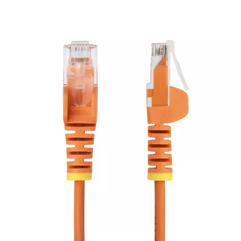StarTech.com 15m Oranžs Slīps CAT6 Ethernet Kabelis, Bezāķis, 100W PoE, UTP, LSZH, 28AWG Tīra Vara Stieple, Slīps RJ45 Tīkla Savienojuma Kabelis ar Sprieguma Atvieglojumiem, Individuāli Testēts