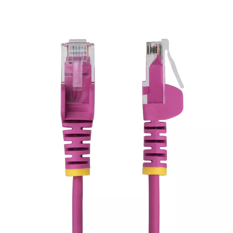 StarTech.com 7m Rozā Plānais CAT6 Ethernet Kabelis, Bezķepurs, 100W PoE, UTP, LSZH, 28AWG Tīra Vara Stieple, Plānais RJ45 Tīkla Savienojuma Vads ar Sprieguma Atslodzēm, Individuāli Testēts