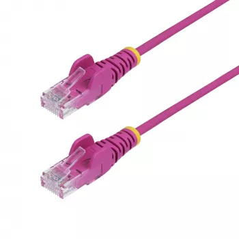 StarTech.com 15m Rozā Plānais CAT6 Ethernet Kabelis, Bezāķa, 100W PoE, UTP, LSZH, 28AWG Tīrs Vara Stieple, Plāns RJ45 Tīkla Savienojuma Kabelis ar Sprieguma Atslogotājiem, Individuāli Testēts