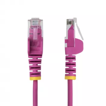 StarTech.com 15m Rozā Plānais CAT6 Ethernet Kabelis, Bezāķa, 100W PoE, UTP, LSZH, 28AWG Tīrs Vara Stieple, Plāns RJ45 Tīkla Savienojuma Kabelis ar Sprieguma Atslogotājiem, Individuāli Testēts