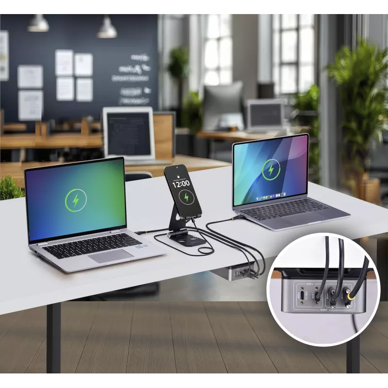 StarTech.com 4-portu USB-C lādētājs, 240W kopā, 140W EPR vienā portā, PD 3.1, skrūvējami porti, montāžas kronšteins