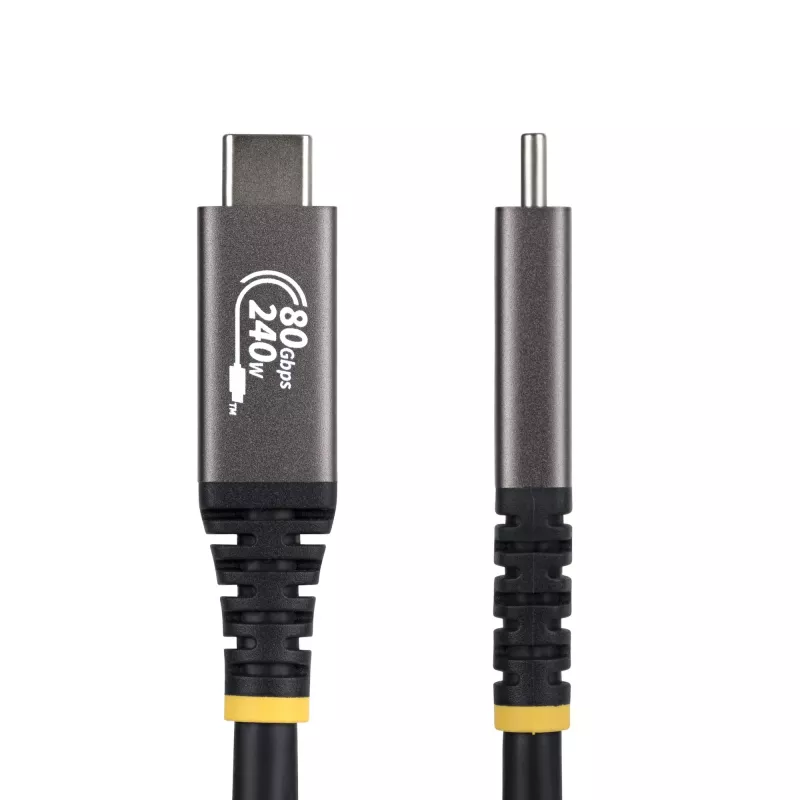 StarTech.com 1m USB4 kabelis, 80Gbps, USB-IF sertificēts USB-C kabelis, 240W PD, 8K 120Hz/4K 240Hz DP2.1 DP80, TPE apvalks, Thunderbolt 4 saderīgs - Melns USB-C vads