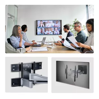 StarTech.com Smagās slodzes grozāms TV sienas stiprinājums līdz 100 collu un 85 kg plakanajiem ekrāniem, VESA 800x500, zema profila kronšteins, TAA atbilstošs