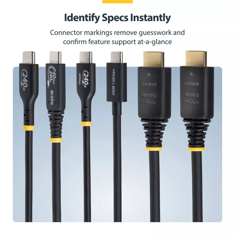 StarTech.com HDMI21-CBL-8K60-50CM HDMI kabelis 0.5 m HDMI Type A (Standarta) Melns