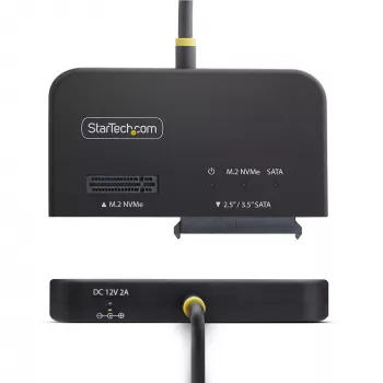 StarTech.com USB-C/USB-A uz M.2 NVMe un 2.5/3.5 collu SATA adapteris, 10Gbps, bezinstrumentu ārējais SSD/HDD lasītājs, B+M/M-Key