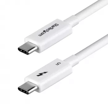 StarTech.com 1,5 pēdu (50 cm) Thunderbolt 5 kabelis, 80Gbps/līdz 120Gbps, 240W PD, 8K 60Hz, sertificēts Thunderbolt kabelis, saderīgs ar Thunderbolt 4/USB4/USB-C - balts