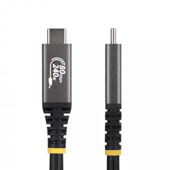 StarTech.com 1.5m USB4 kabelis, 80Gbps, USB-IF sertificēts USB-C kabelis, 240W PD, 8K 120Hz/4K 240Hz DP2.1, TPE apvalks, saderīgs ar Thunderbolt 4 - melns