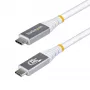 StarTech.com 1.5m USB4 kabelis, 80Gbps, USB-IF sertificēts USB-C kabelis, 240W PD, 8K 120Hz/4K 240Hz DP2.1 DP80, TPE apvalks, saderīgs ar Thunderbolt 4 - balts
