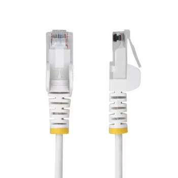 StarTech.com 25cm Balts Plāns CAT6 Ethernet Kabelis, Bezķēdes, 100W PoE, UTP, LSZH, 28AWG Tīrs Vara Vads, Plāns RJ45 Tīkla Pievienošanas Kabelis ar Stresa Aizsardzību, Individuāli Testēts
