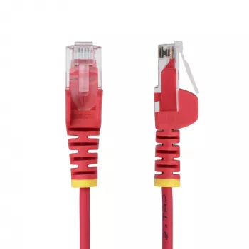 StarTech.com 25cm Sarkans Plāns CAT6 Ethernet Kabelis, Bezāķu, 100W PoE, UTP, LSZH, 28AWG Tīrs Vara Vads, Plāns RJ45 Tīkla Savienojuma Kabelis ar Sprieguma Samazinātājiem, Individuāli Testēts
