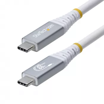 StarTech.com 3m USB4 kabelis, 20Gbps, USB-IF sertificēts USB-C kabelis, 60W PD, 4K 120Hz DP 1.4, TPE apvalks, balts
