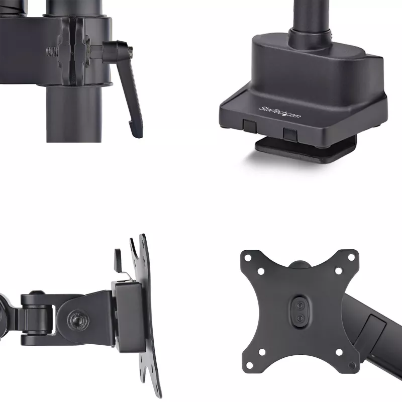 StarTech.com Galda Monitora Pamatne ar Mehānisko Atsperes Roku, līdz 40 collu Ekrānam/8 kg, C-Skava/Grommet, Uzstādīšana no Augšas, Bezinstrumentu Regulēšana