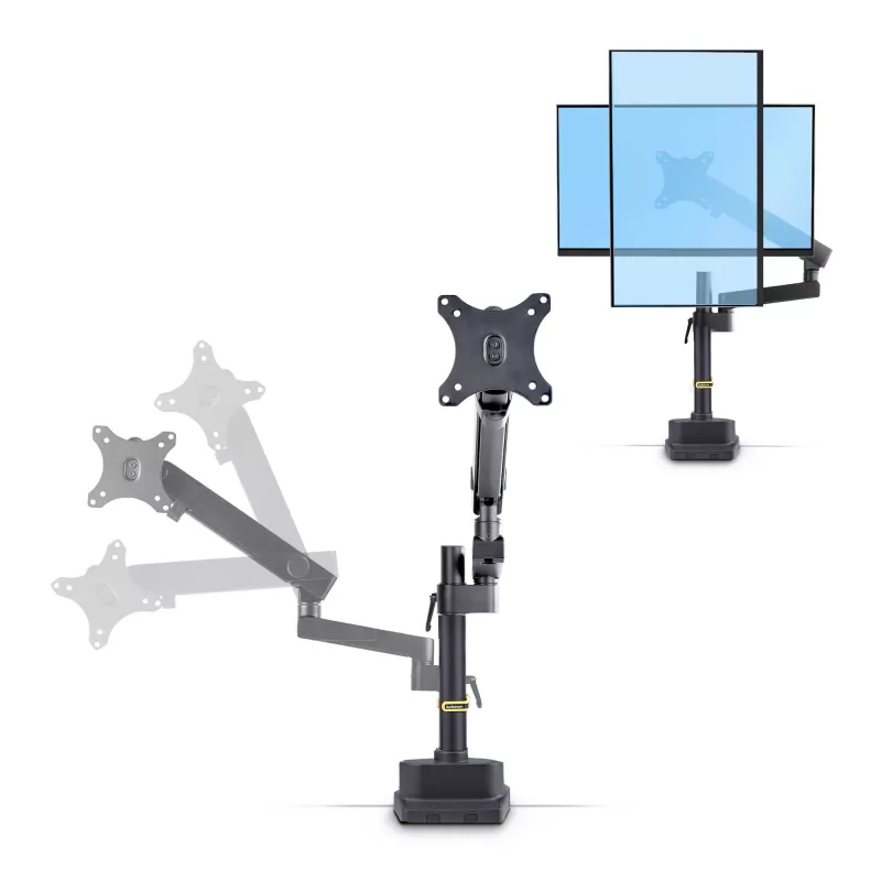 StarTech.com Galda Monitora Pamatne ar Mehānisko Atsperes Roku, līdz 40 collu Ekrānam/8 kg, C-Skava/Grommet, Uzstādīšana no Augšas, Bezinstrumentu Regulēšana