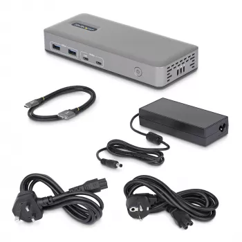 StarTech.com Divu Monitoru USB-C Dokstacija, HDMI, 4K 60Hz, 100W Klēpjdatora Uzlāde, 1GbE, Bez Vadītājiem, Daudzmonitoru Dokstacija Windows