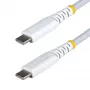 StarTech.com 1m balts USB-C uzlādes kabelis, 60W (3A) PD, dubultslāņa pīts neilona/TPE apvalks, izturīgs USB-C uzlādes vads, USB 2.0 klēpjdatora lādētāja kabelis