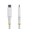 StarTech.com 1m balts USB-C uzlādes kabelis, 60W (3A) PD, dubultslāņa pīts neilona/TPE apvalks, izturīgs USB-C uzlādes vads, USB 2.0 klēpjdatora lādētāja kabelis