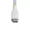 StarTech.com 1m balts USB-C uzlādes kabelis, 60W (3A) PD, dubultslāņa pīts neilona/TPE apvalks, izturīgs USB-C uzlādes vads, USB 2.0 klēpjdatora lādētāja kabelis