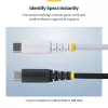 StarTech.com 1m balts USB-C uzlādes kabelis, 60W (3A) PD, dubultslāņa pīts neilona/TPE apvalks, izturīgs USB-C uzlādes vads, USB 2.0 klēpjdatora lādētāja kabelis