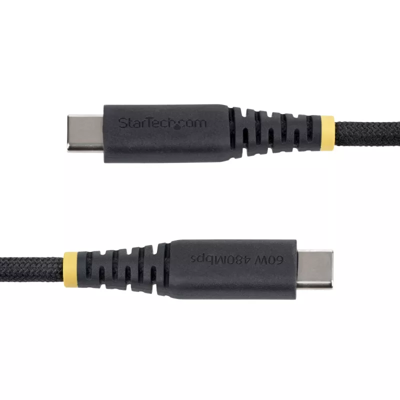 StarTech.com 3m USB-C Lādēšanas Kabelis, 60W (3A) PD, Divslāņu Pīts Neilona/TPE Apvalks, Izturīgs USB-C Lādēšanas Vads, USB 2.0 Klēpjdatora Lādētāja Kabelis