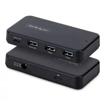StarTech.com 4-portu USB-C un USB-A centrmezgls, 5Gbps, ar barošanu, 2-in-1 USB-C un USB-A vads, 1x USB-C un 3x USB-A (1x BC 1.2), 36W barošanas adapteris iekļauts