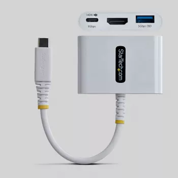 StarTech.com USB-C uz HDMI daudzportu adapteris ar 140W PD uzlādi, 4K 60Hz HDMI, USB 5Gbps centrmezgls, mini doks MacBook / Dell / Thinkpad / HP / iPad / planšetdatoriem