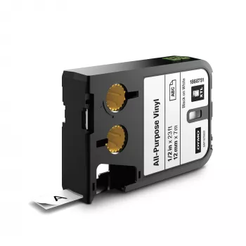 DYMO XTL universālās vinila etiķetes | 12 mm x 7 m | Melns uz balta
