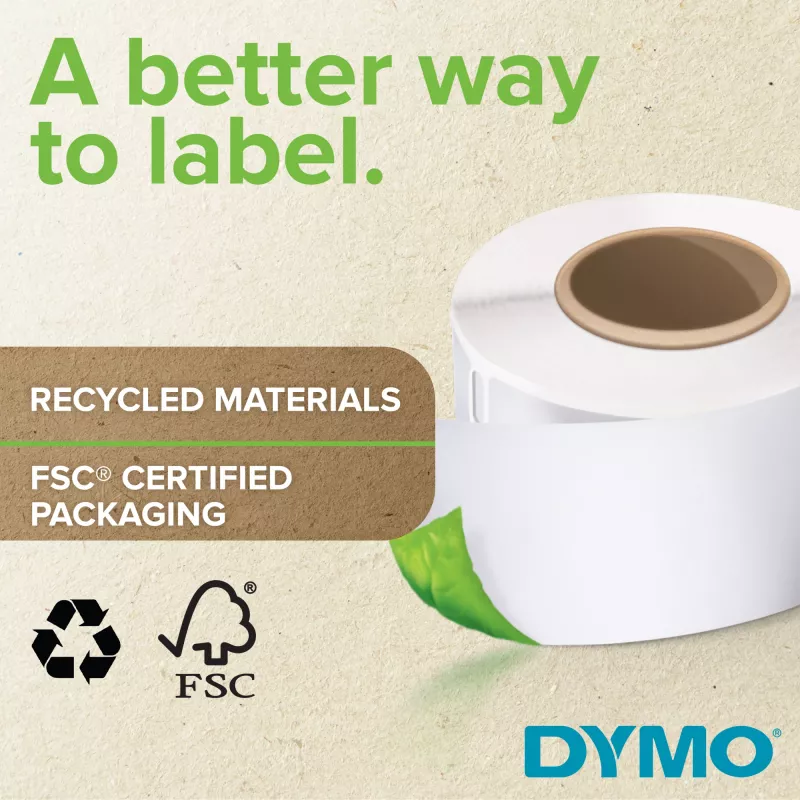 DYMO Original LabelWriter Izturīgās etiķetes | 59mm x 102mm | Balts polipropilēns | 300 pašlīmējošas etiķetes | Augstas veiktspējas | LabelWriter etiķešu printeriem